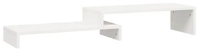 vidaXL Βάση Οθόνης Λευκή (52-101)x22x14 εκ. από Μασίφ Ξύλο Πεύκου
