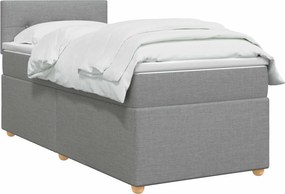 vidaXL Κρεβάτι box spring με στρώμα Ανοιχτό γκρι 80 x 200 cm Ύφασμα