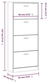 ΠΑΠΟΥΤΣΟΘΗΚΗ ΓΥΑΛΙΣΤΕΡΟ ΛΕΥΚΟ 63X24X147 ΕΚ. ΕΠΕΞΕΡΓΑΣΜΕΝΟ ΞΥΛΟ 342546