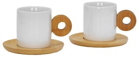 NORDIC ΚΟΥΠΑ SET 2ΤΜΧ ΠΟΡΣΕΛΑΝΗ BAMBOO ΛΕΥΚΟ ΦΥΣΙΚΟ 20x14xH6,5cm - 030015