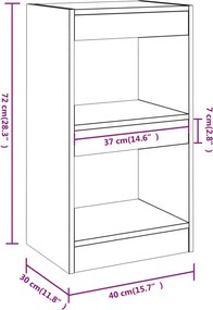 vidaXL Βιβλιοθήκη/Διαχωριστικό Χώρου Λευκό 40x30x72 εκ. Επεξ. Ξύλο
