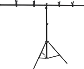 vidaXL Βάση Φόντου σε Σχήμα Τ Μαύρη 151x60x(70-200) εκ.