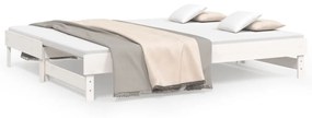 vidaXL Καναπές Κρεβάτι Συρόμενος Λευκός 2x(80x200) εκ. από Μασίφ Πεύκο