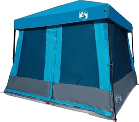 vidaXL Σετ Σκηνών Κατασκήνωσης με στέγη 2 pcs Μπλε Ταφτάς και Υφάσματα