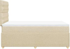 vidaXL Κρεβάτι Boxspring με Στρώμα Κρεμ 120x190 εκ. Υφασμάτινο