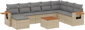 vidaXL Patio Sofa Set 8-θέσια Beige and Grey