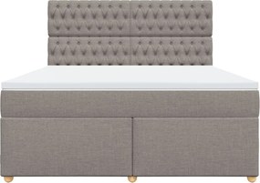 vidaXL Κρεβάτι Boxspring με Στρώμα Taupe 180x200 εκ. Υφασμάτινο