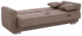 Καναπές - Κρεβάτι Polya 3θέσιος Καφέ 215x80x77 εκ. 215x80x77 εκ.