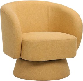 Πολυθρόνα περιστρεφόμενη Kreslo ύφασμα σε κίτρινη απόχρωση 78x81x77εκ 78x81x77 εκ.