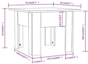 vidaXL Τραπεζάκι Σαλονιού Καπνιστή Δρυς 55 x 55 x 42 εκ. Μοριοσανίδα