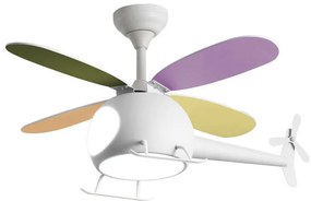 Primo PRCF-80679 Ανεμιστήρας Οροφής Helicopter Kids Series DC 98εκ. Με Τηλεχειριστήριο LED 4Φτερά Λευκός