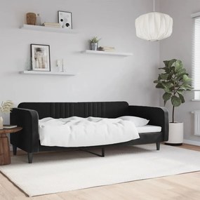 Καναπές Κρεβάτι Μαύρος 100 x 200 εκ. Βελούδινος