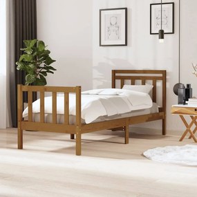 vidaXL Πλαίσιο Κρεβατιού Μελί 75x190 εκ. Ξύλο Πεύκου Small Single