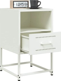 vidaXL Κομοδίνο Λευκό 36x39x60,5 εκ. από Χάλυβα