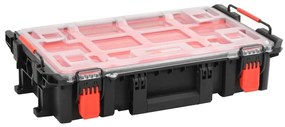 vidaXL Θήκη Πτήσης Φορητή Μαύρη 55,5x34,5x13,5 εκ. από Πολυπροπυλένιο