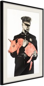 Αφίσα - Pig - 30x45 - Μαύρο - Με πασπαρτού