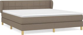 vidaXL Κρεβάτι Boxspring με Στρώμα Taupe 160x200 εκ. Υφασμάτινο