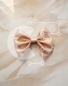 Intra Συλλεκτικό Ξύλινο Παζλ Plywood 4mm - Μπεζ σατέν παπιγιόν σε κομψή μαρμάρινη επιφάνεια Σε Ξύλινο Κουτί - Διαστάσεις Puzzle: 10x10 cm – 25 κομμάτια