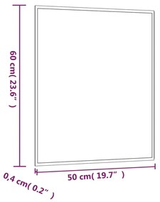 Καθρέφτης Επιτοίχιος Ορθογώνιος 50 x 60 εκ. - Ασήμι