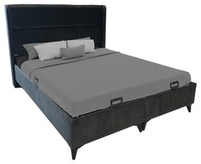 Κρεβάτι διπλό Serene  με αποθηκευτικό χώρο ανθρακί ύφασμα 160x200εκ Model: