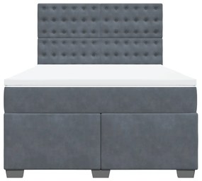 ΚΡΕΒΑΤΙ BOXSPRING ΜΕ ΣΤΡΩΜΑ ΣΚΟΥΡΟ ΓΚΡΙ 140X190 ΕΚ. ΒΕΛΟΥΔΙΝΟ 3293219