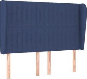 vidaXL Κρεβάτι Boxspring με Στρώμα Μπλε 140x190 εκ. Υφασμάτινο