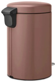 Κάδος με πεντάλ Brabantia NewIcon 1008845, 12 L, Ομαλό κλείσιμο, Αντιολισθητική βάση, Σατινέ φινίρισμα, Καφέ