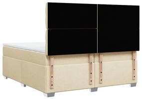 ΚΡΕΒΑΤΙ BOXSPRING ΜΕ ΣΤΡΩΜΑ ΚΡΕΜ 200X200 ΕΚ. ΥΦΑΣΜΑΤΙΝΟ 3290607