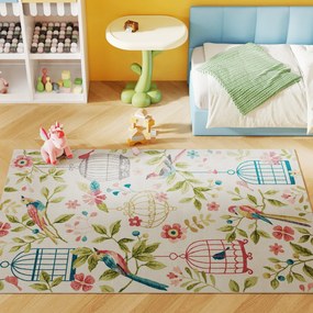 HOMCOM Χαλί, Πολυλειτουργικό, Πολυεστέρας, Εύκολη Φροντίδα, Αντιολισθητικό, Πολύχρωμο