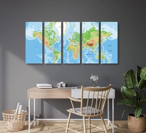 Κλασικός παγκόσμιος χάρτης εικόνας 5 μερών