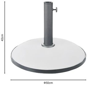 Βάση ομπρέλας Zicko τσιμέντο λευκό 35kg Φ50εκ 50x50x42 εκ.