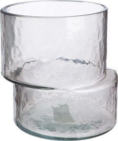 Βάζο 'Levels' Γυαλί Γκρι 14.5x16.5x16.5cm