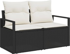 vidaXL Σετ Καναπέ 8 τμχ. Μαύρο και Κρεμ Λευκό 55 x 55 x 37 εκ