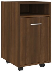 vidaXL Ντουλάπι με Ροδάκια Καφέ Δρυς 33x38x60 εκ. Επεξεργασμένο ξύλο