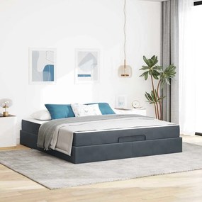 vidaXL Σκελετός Κρεβατιού Άλλο Σκούρο γκρι 180 x 200 cm Βελούδο