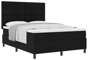 vidaXL Κρεβάτι με ελατήριο Μαύρο 140x200 εκατοστά Ύφασμα