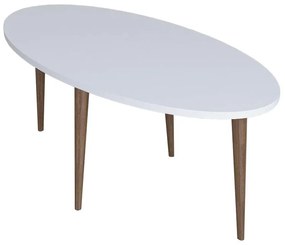 Τραπέζι σαλονιού Barton  λευκό-καφέ 90x45x40εκ