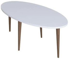 Τραπέζι σαλονιού Barton pakoworld λευκό-καφέ 90x45x40εκ Model: 120-000136