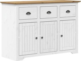 vidaXL Ντουλάπι BODO Λευκό/Καφέ 115,5x43x200,5 εκ. Μασίφ Ξύλο Πεύκου