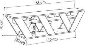 Έπιπλο Τηλεόρασης Ανθρακί NOSEFLO 158x30x40