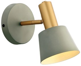 Φωτιστικό Τοίχου - Απλίκα 20219 1xE14 Max 25W Green Matt - Gold Matt Metal,Aluminum