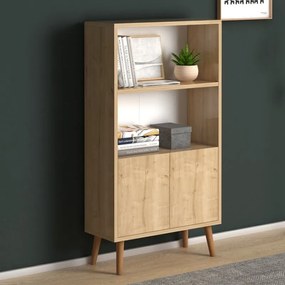 Βιβλιοθήκη μελαμίνης Cube Megapap χρώμα oak 60x24x110εκ. 0187657