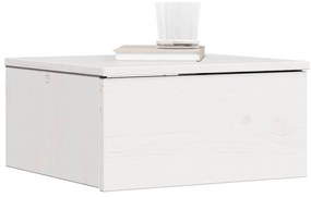 vidaXL Κομοδίνο με συρτάρι Λευκό 37 x 35 x 18.5 εκ Μασίφ ξύλο πεύκου