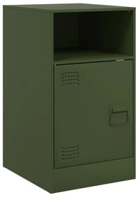 vidaXL Κομοδίνο Πράσινο Λαδί 34,5x39x62 εκ. από Χάλυβα