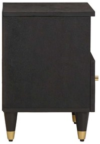 vidaXL Κομοδίνο 2 pcs Μαύρο 40 x 33 x 46 εκ. Στερεό ξύλο μάνγκο