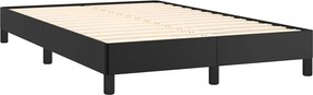 vidaXL Κρεβάτι Boxspring με Στρώμα&amp;LED Μαύρο 120x190εκ.Συνθετικό Δέρμα