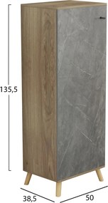 ΠΑΠΟΥΤΣΟΘΗΚΗ-ΝΤΟΥΛΑΠΙ ALVARO HM8954.14 ΜΕΛΑΜΙΝΗ SONAMA-STONE TEXTURE 50Χ38Χ135Yεκ.