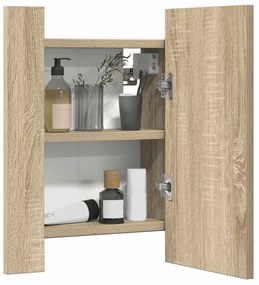 vidaXL Ντουλάπι Μπάνιου με Καθρέφτη &amp; LED Sonoma Δρυς Ακρυλικός
