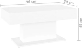 vidaXL Τραπεζάκι Σαλονιού Λευκό 96 x 50 x 45 εκ. από Επεξ. Ξύλο