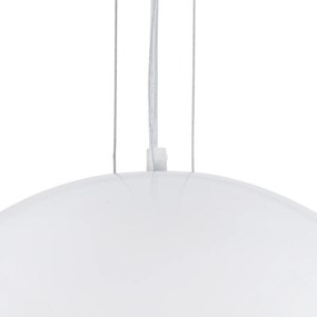 GloboStar® SERENIA WHITE 01152 Μοντέρνο Κρεμαστό Φωτιστικό Οροφής Μονόφωτο Λευκό Γύψινο Καμπάνα Φ40 x 19cm